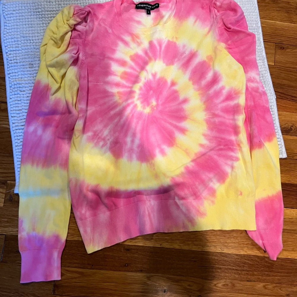 Pink and Yellow Tie-Dye Sweater